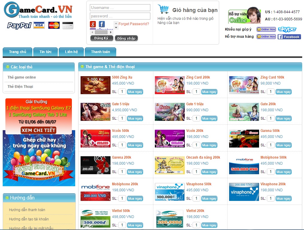 Web bán thẻ game thanh toán online uy tín nhất