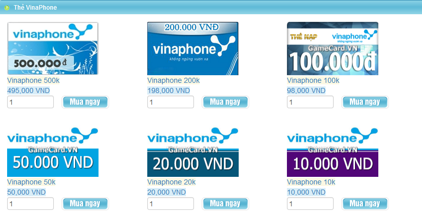 Gamecard.vn - Nơi mua thẻ Vinaphone online an toàn, nhanh chóng